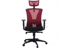 Cadeira-Presidente-giratória-telada-BLM-0241 P-Vermelha-Blume-Office-frente-HS-Móveis